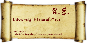Udvardy Eleonóra névjegykártya