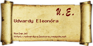 Udvardy Eleonóra névjegykártya